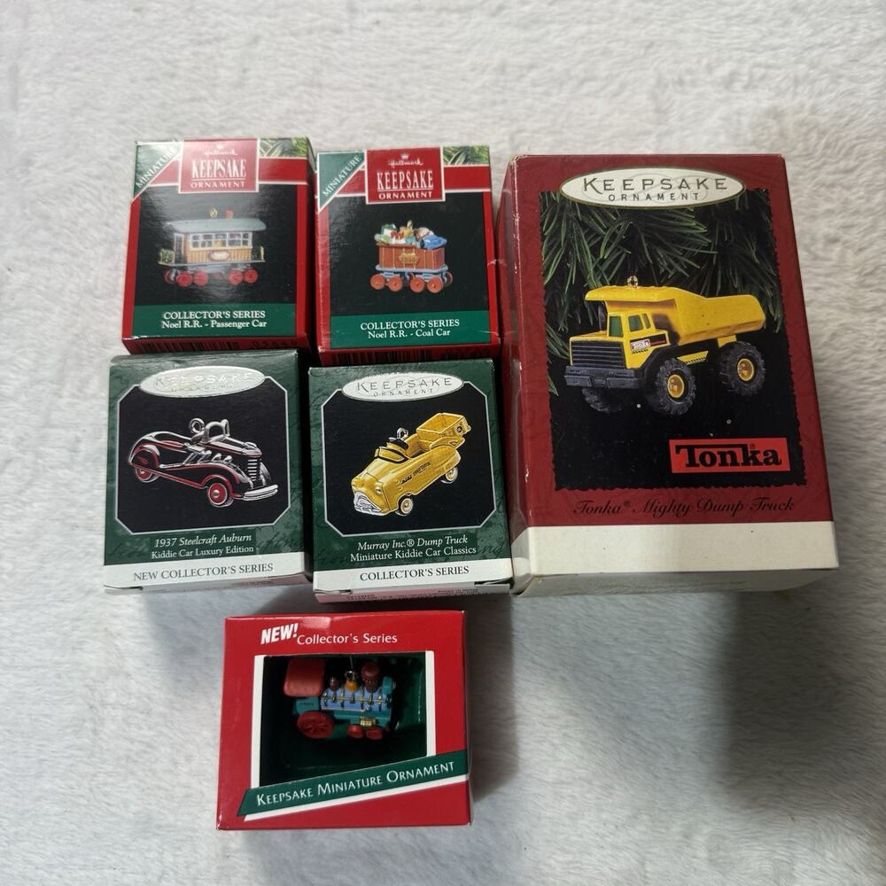Hallmark Ornaments Cars Trucks Trains Lot Collectors Keepsake Series Vintage